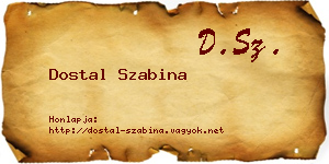 Dostal Szabina névjegykártya